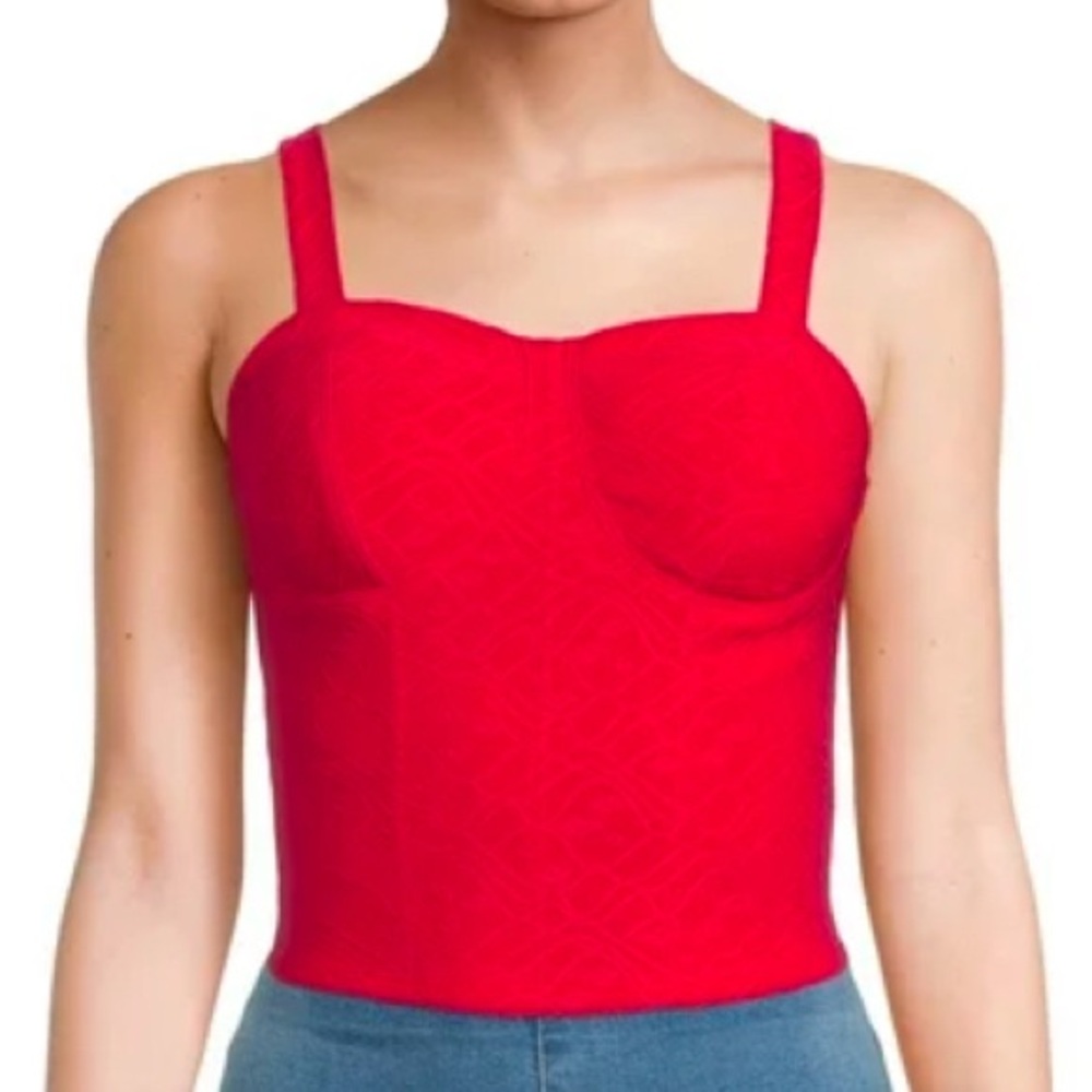 No Boundaries Juniors Eyelet Bustier Tank Top